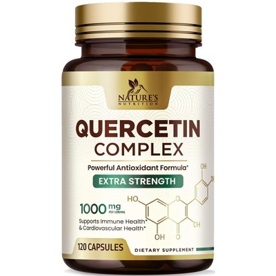 Quercetin 1000mg Extra Strength Quercetin Antioxidants & Bioflavonoids Support - 120 Count By Nature's Nutrition