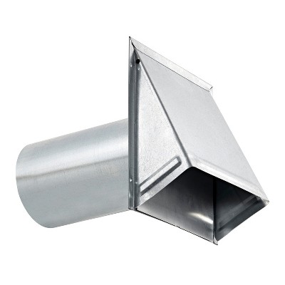 Lambro® 6-In. 26-Gauge Galvanized Steel Exhaust Wall Hood Vent with Damper and 11-In. Pipe, 3460G-11 in Silver