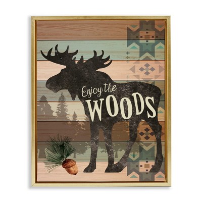 Stupell Industries Enjoy The Woods Patterned Moose, 25" x 31"