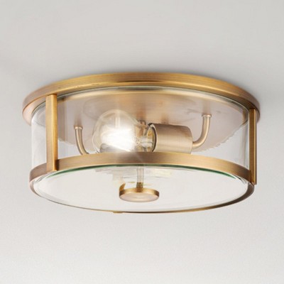 Urban Ambiance Luxury Modern Farmhouse Indoor Ceiling Light,  4-3/8''H x 12-5/8"W x 12-5/8''D,  Vintage Brass Finish, UHP4595