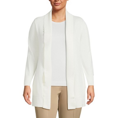 Lands' End Women's Cotton Modal Shawl Collar Cardigan Sweater