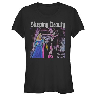 Juniors Womens Sleeping Beauty Aurora and Maleficent Scene T-Shirt