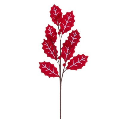 Vickerman Felt Holly and Red Berry Spray
