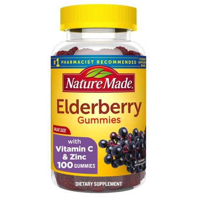 Nature Made Elderberry with Vitamin C and Zinc for Immune Support Gummies - Raspberry