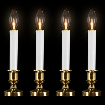 Northlight Single Light Window Candles - 9" - White - Set of 4