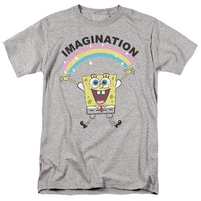 Spongebob Simple Imagination Adult T-Shirt Athletic Heather Medium