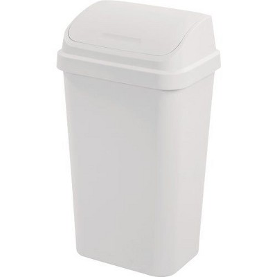 Sterilite 13 Gal. White Swing Top Wastebasket