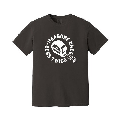 Simply Sage Market Men's Measure Once Cuss Twice Short Sleeve Garment Dyed Tee