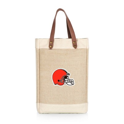 NFL Cleveland Browns Pinot Jute Insulated Wine Bag - Beige