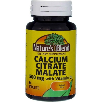 Nature's Blend 4039 Calcium Citrate Malate 500 mg with D3 200 IU