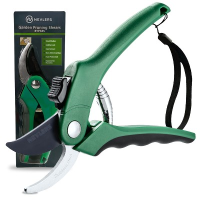 Nevlers Bypass Garden Shear Hand Pruners - Stainless Steel Blades