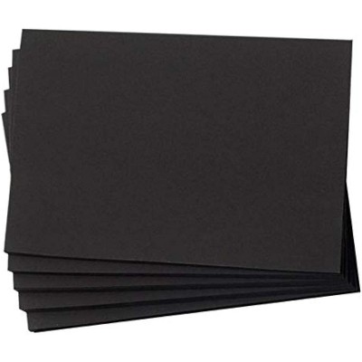 Hamilco Black Colored Cardstock - Blank Note Greeting Invitations & Index Cards - Flat 4 x 6" 65 lb Scrapbook Paper - 100 Pack
