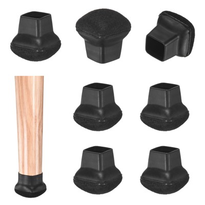 Unique Bargains Silicone Square Chair Leg Cap Floor Protectors 8 Pcs