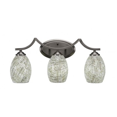 Toltec Lighting Zilo 3 - Light Vanity in  Graphite with 5" Natural Fusion Shade