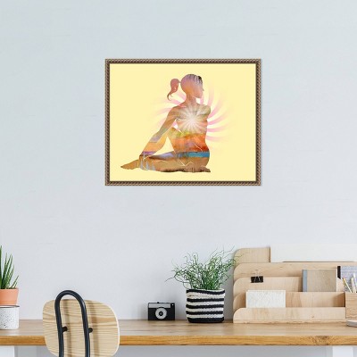 Amanti Art Sitting Twist Yoga Pose Zen by Tim Parker Framed Wall Art Print