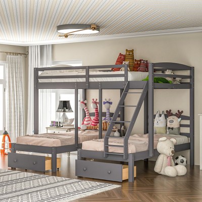 Full over Twin & Twin Bunk Bed - ModernLuxe