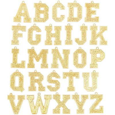 Bright Creations 26 Pack Alphabet Letter Pendants Necklace Charms A to Z, Gold 0.8 x 0.6 inches