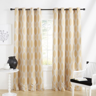 Exclusive Home Alfie Room Darkening Blackout Grommet Top Curtain Panel Pair, 52"x84", Sundress, Set of 2