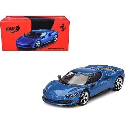 Ferrari 296 GTB Blue Corsa 1/64 Diecast Model Car by BBR