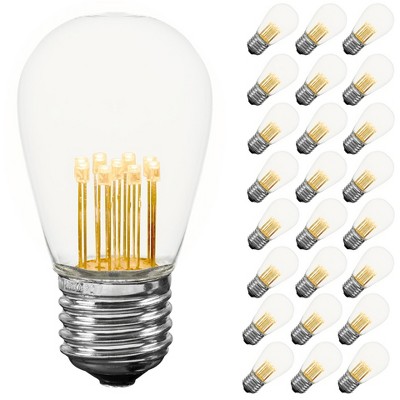 Novelty Lights S14 Hanging LED String Light Replacement Bulbs E26 Medium Base 1 Watt 25 Pack