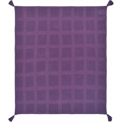 50" X 60"  Woven Cotton Throw Blanket with Tassels