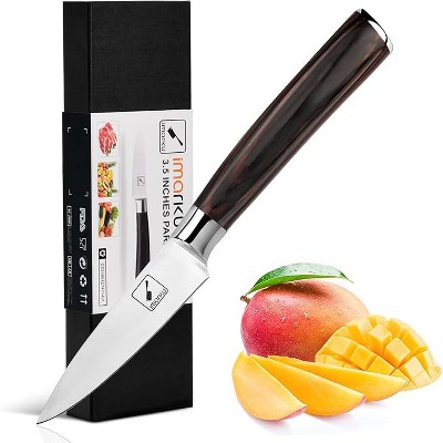 imarku Paring Knives, 3.5 Inch Small Kitchen Knife - Japanese SUS440A Stainless Steel Fruit Knife, Ergonomic Pakkawood Handle, Ultra Sharp Knife