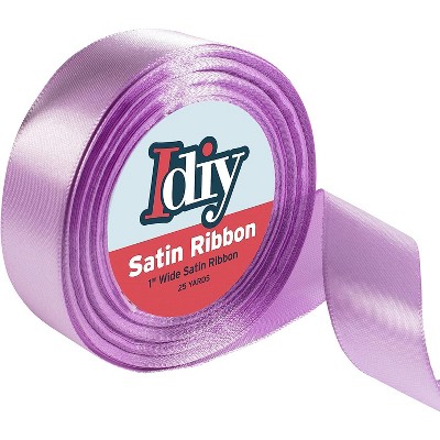 Purple Satin Ribbon (1" 25 Yards) No Wire, DIY Arts & Crafts, Sewing Projects, Party Decorative Embellishment, Hair Bows, Floral, Baby Showers (Lilac)