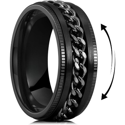 8mm Stainless Steel Spinner Ring - Anxiety Relief Wedding Band (Size 4)