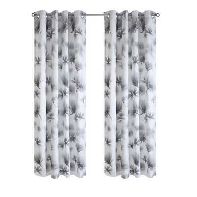 Habitat Ophelia Light Filtering Window Treatment Grommet Curtain Panel for Bedroom Livingroom White Grey