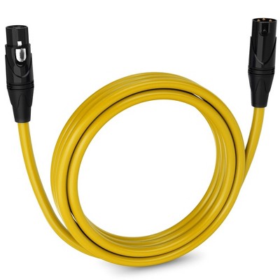 LyxPro 15 ft Red Balanced XLR Cable – 3‑Pin Male‑to‑Female Mic Cord for Studio, Live