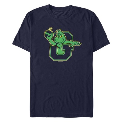 Men's Dr. Seuss The Grinch Christmas Varsity Letter T-Shirt