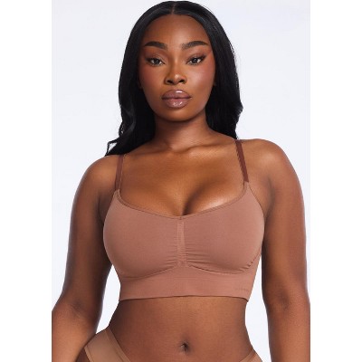 She's Waisted Womens SmoothingSeamless Wireless Scoop Bra