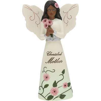 Pavilion Gift Company - EBN Mother - 5" EBN Angel Holding Daisies - Decorative Objects