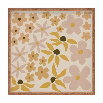 Urban Wild Studio black coffee morning tan Square Bamboo Tray - Deny Designs