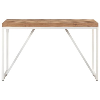 vidaXL Dining Table Natural wood finish, White - 47.2" x 23.6" x 29.9"