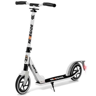 Hurtle Lightweight Foldable Kick Scooter with Adjustable T-Bar Handlebar - White (SKU: HURTSWH.5)