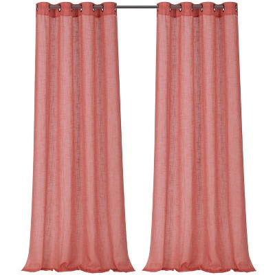 Kate Aurora 2 Pack Semi Sheer Grommet Top Window Curtains