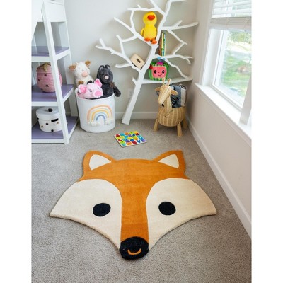 Unique Loom Playtime Kids Wool Collection Area Rug - Fox