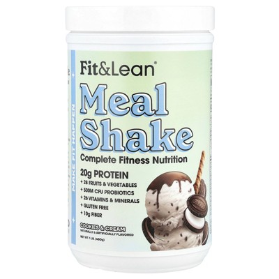 Fit & Lean Meal Shake, Complete Fitness Nutrition, Cookies & Cream, 1 lb (450 g)