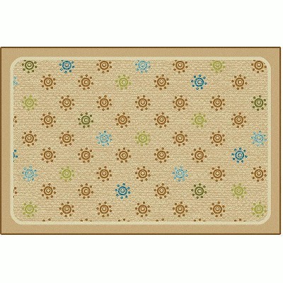 Carpets for Kids KIDsValue Sunshine Flowers Value Classroom Rug, Rectangle, Tan