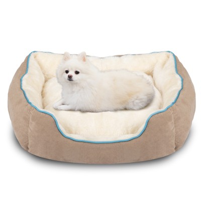PureWags Dog Bed with Removable Mat, Washable Pet Bed with Anti-Slip Base for Small Dogs and Cats, Indoor Rectangle Bed