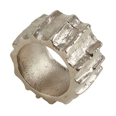 Saro Lifestyle Aluminum Napkin Rings With Ribbed Design (Set of 4)
