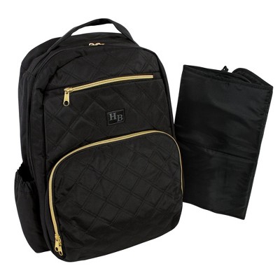 Hudson Baby Premium Diaper Bag Backpack and Changing Pad, Black, One Size