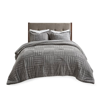 Gulches King/Cal King Fur Down Alternative Comforter Mini Set, Luxe Soft Bedding for Cozy Bedroom