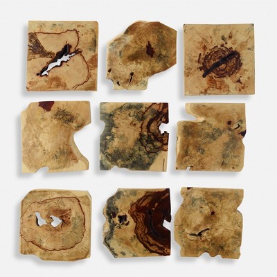 Uttermost Bahati Wood Wall Decor In Natural, Set Of 9
