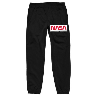 NASA Red Logo Men's Black Sweatpants