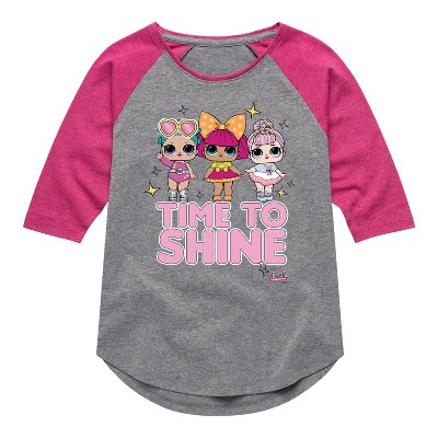 Girls' - LOL Surprise! - Time to Shine Shirt Tail Raglan Graphic T-shirt