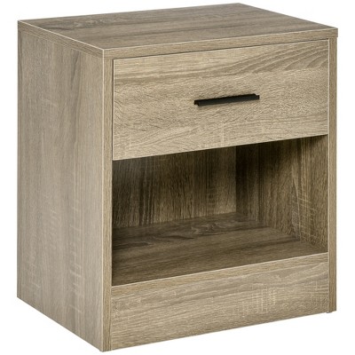 HOMCOM Modern End Table with Drawer and Storage Shelf, Sofa Side Table for Living Room