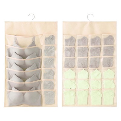 Unique Bargains Closet Hanging Organizer with Mesh Pockets and Rotating Metal Hanger