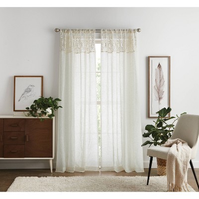 54"x84" Martha Stewart 2pk 95" Macrame Pole Top Linen